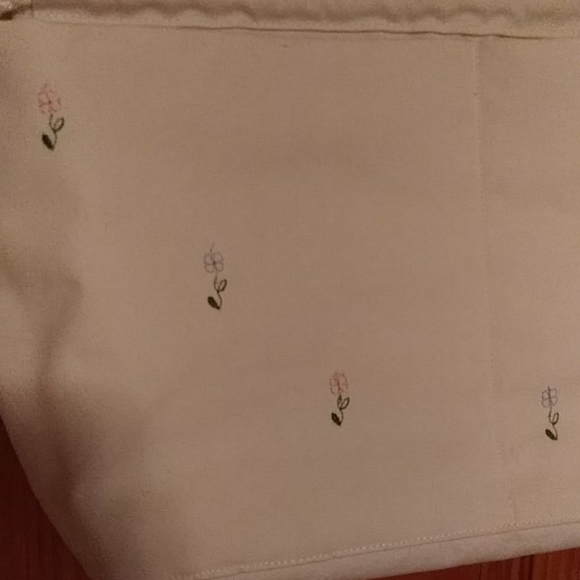 Homemade Cream Flowered Handbag Bag Purse - Picture 3 of 16